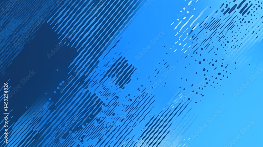 Aufkleber abstract blue science dash background with diagonal halftone - modern pattern