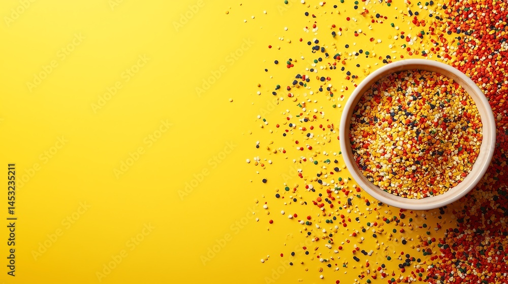 Poster confetti celebration background with clean copy space for dynamic and simple presentations