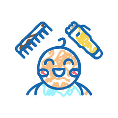 baby first haircut icon doodle illustration