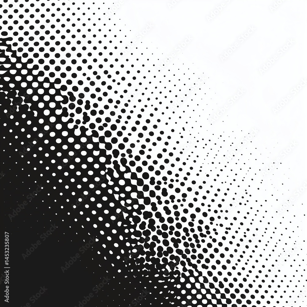 Poster halftone faded gradient texture in black and white, retro minimalist style for versatile use
