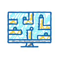 puzzle platform video game icon doodle illustration