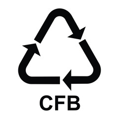 Corrugated fiberboard recycling symbol CFB, vector illustration.