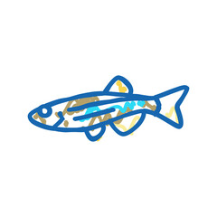 danios fish icon doodle illustration