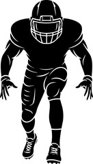 Football player black silhouette isolated on a transparent background vector graphic