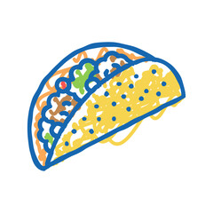 taco food icon doodle illustration