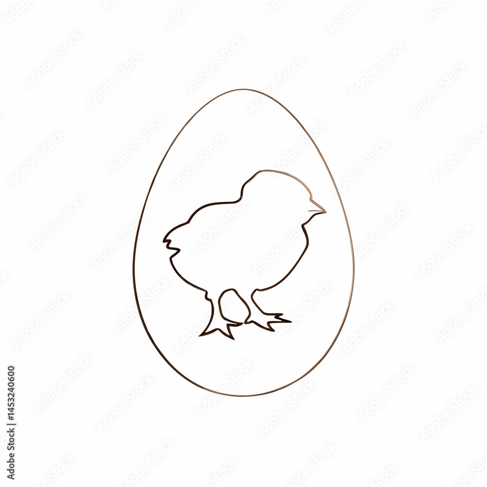 Poster bird silhouette design inside egg shape conveys themes of new beginnings and nature's simplicity on 