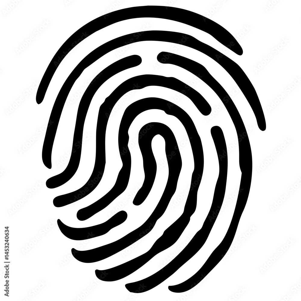 Poster fingerprint icons showcased in a simple vector illustration set for design and identification applic
