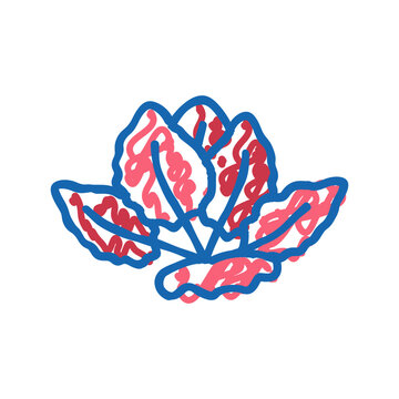tiger lotus icon doodle illustration