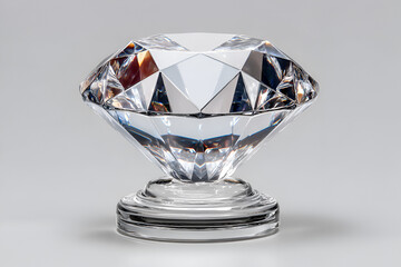 Sparkling Diamond on Elegant Stand Dazzling Brilliance Precious Gem