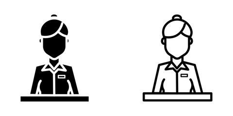 Receptionist icon on white background