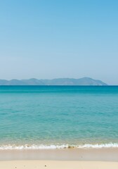 Scene of beautiful soft smooth sandy beach with peacefulness and relaxation mood.summer and holiday, coastal or sea landscape background.Generated AI