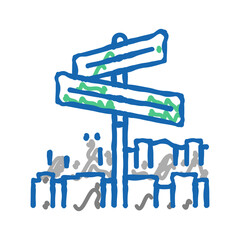 street road sign icon doodle illustration