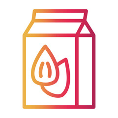 almond milk Line Gradient Icon