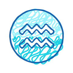 aquarius zodiac icon doodle illustration
