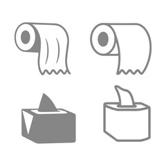 Collection of vintage Tissue and Toilet Paper Simple Icon Set
