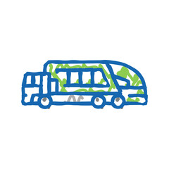 garbage construction car vehicle icon doodle illustration