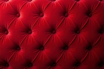 Fototapeta premium Deep red velvet, button-tufted Chesterfield texture , vintage, plush, luxury