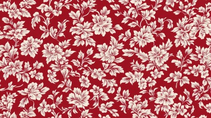 Red and White Floral Fabric Design red vintage wallpaper