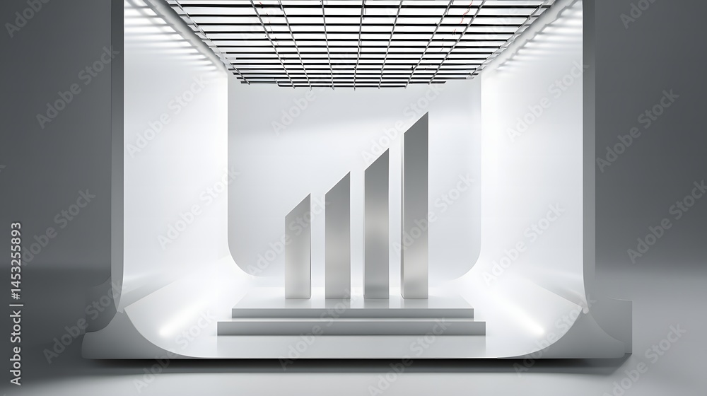 Poster inviting white room bathed in soft light from the ceiling creating a serene atmosphere with clean li