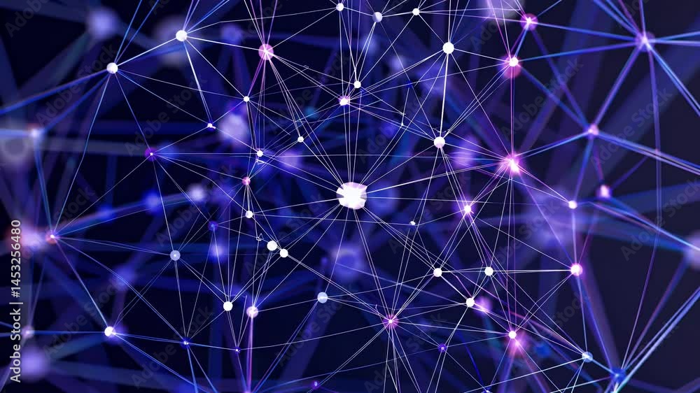 Poster abstract polygonal low poly design glowing connecting dots lines illustrating network connections se