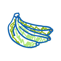 green banana icon doodle illustration
