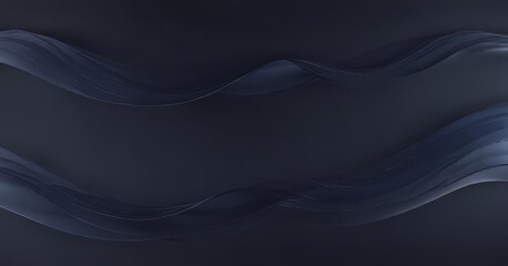 Fototapeta premium Abstract dark navy gradient banner, metallic sheen, wavy lines, background, swirl