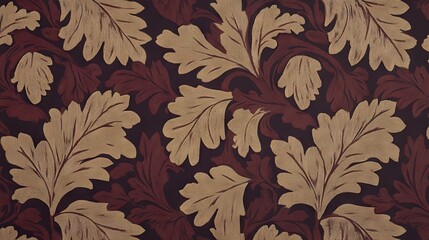Exquisite Leaf Pattern Wallpaper Design red vintage wallpaper