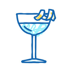 vesper cocktail glass drink icon doodle illustration