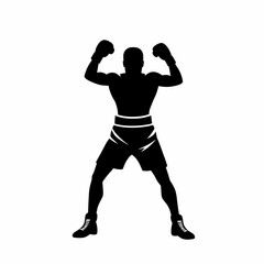 Silhouette of a Boxer , Boxing Illustration, Boxer Vector, Boxing Vector