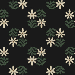 Hand drawn floral ethnic seamless pattern design, seamless abstract floral pattern