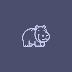 Hippo logo in smooth and simple line art style.