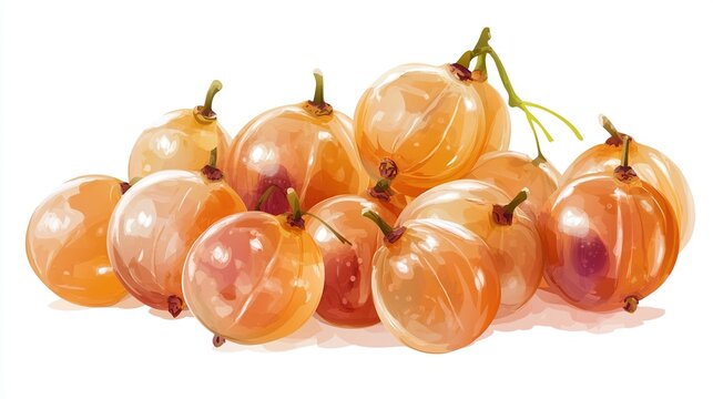 Cluster of golden yellow-orange gooseberries - Powered by Adobe