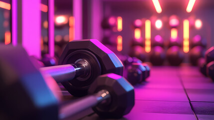 Workout regimen fueled by financial legacy - 3d render. [Neon Folklore] | Virtual Totems | 3D legacy. Illustration