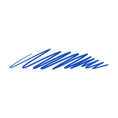 Hand Drawn Pen, Pencil, and Brush Marker Line. Blue Scribble Underline. Vector Illustration