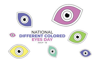 National Different Colored Eyes Day. background, banner, card, poster, template. Vector illustration.