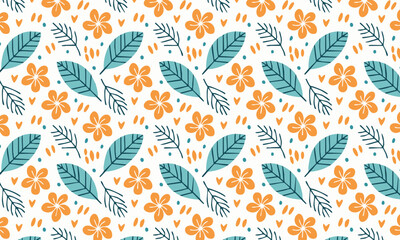 Colorful Abstract Summer Tropical Floral  Pattern Design