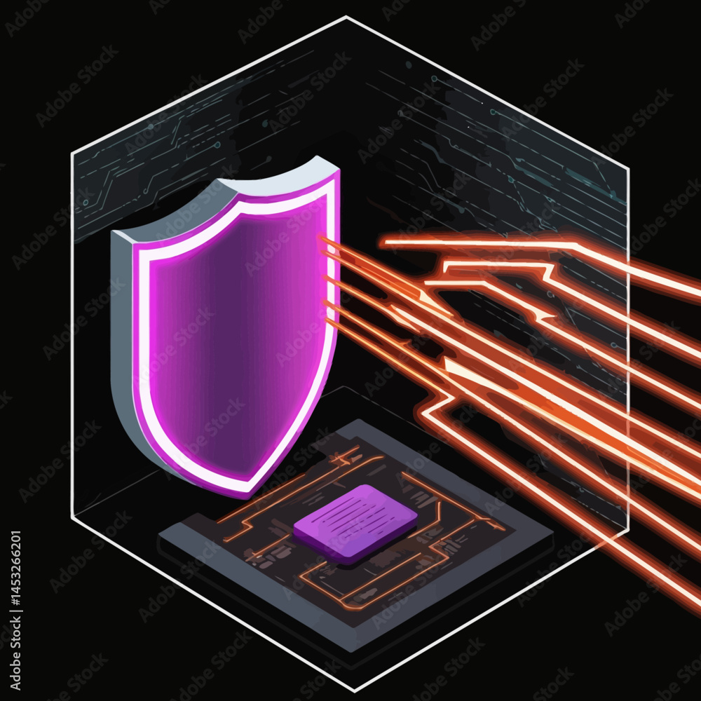 Poster shielding your digital assets: data security visual
