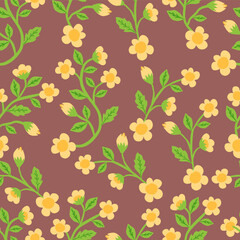 seamless floral pattern. simple floral pattern. flower pattern for textile and fabric print. colorful botanical illustration for wrapping paper.