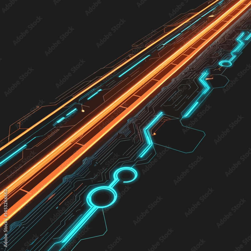Poster illuminated circuit: data stream visual
