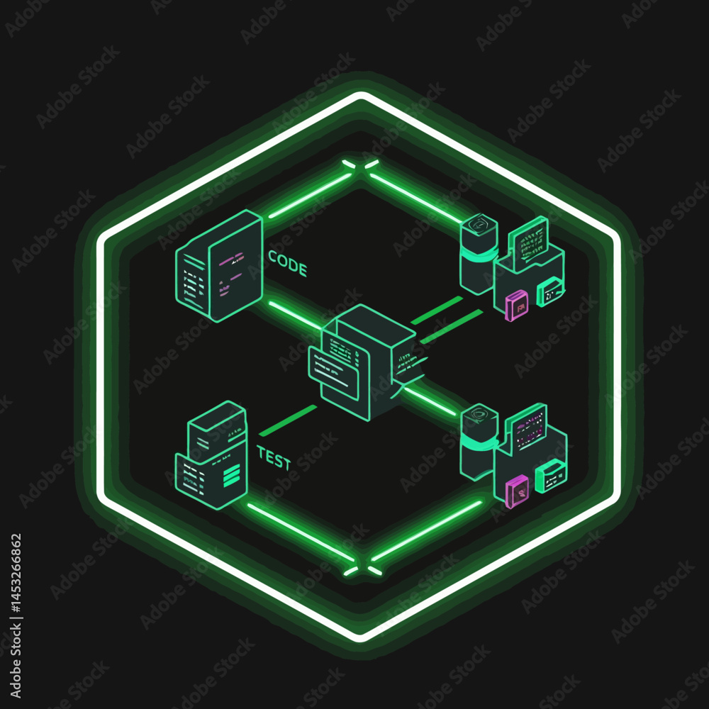 Poster abstract representation of information technology and development