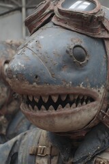 Fototapeta premium Bomber heads are shark, generation AI 