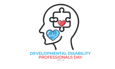 Developmental Disability Professionals Day. background, banner, card, poster, template. Vector illustration.
