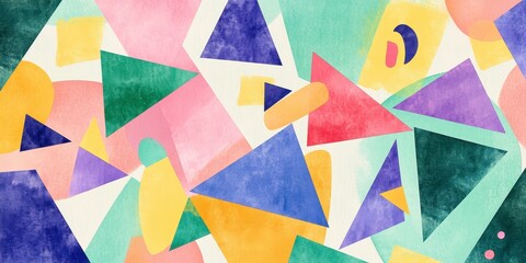 Colorful Abstract Geometric Triangle Pattern in Pastel Tones