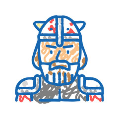 soldier viking medieval icon doodle illustration