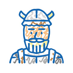 nordic viking medieval icon doodle illustration