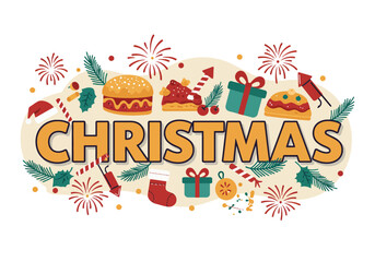 Fototapeta premium Festive Christmas Treats and Decorations A Joyful Holiday Illustration