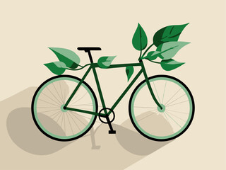 Bicycle Illustration with Leaves