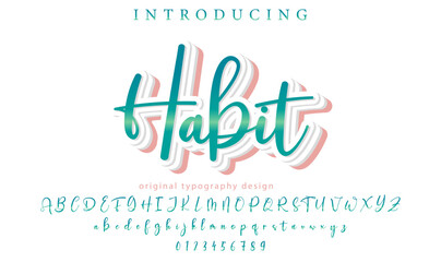 Habit Font Stylish brush painted an uppercase vector letters, alphabet, typeface