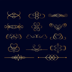 Elegant Golden Line Flourishes – Luxury Minimal Vector Ornaments