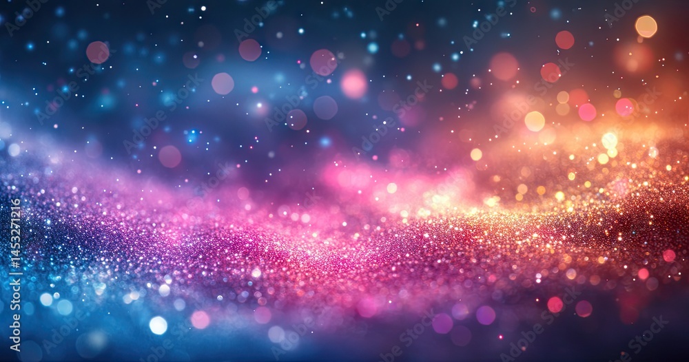 Poster colorful glittering abstract background with bokeh lights.